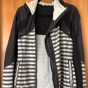 Lululemon Get up and Run Striped Reflective Jacket